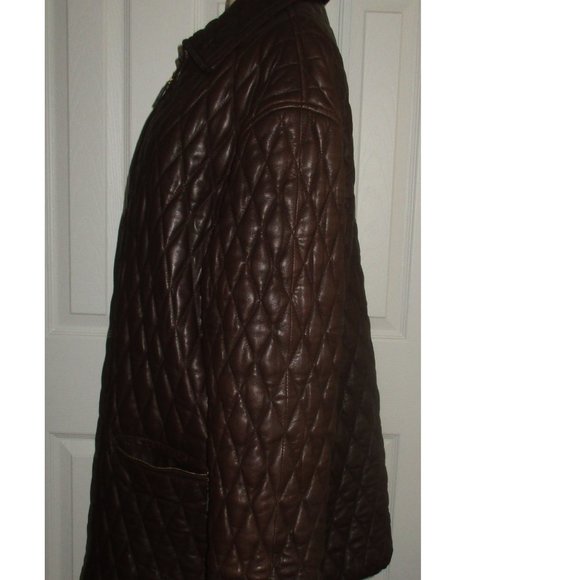 LAUREL  ESCADA BROWN QUILTED LEATHER JACKET SZ 36 - Picture 2 of 10